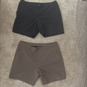 lululemon athletica Men's Flat-Front Shorts in Black and Brown